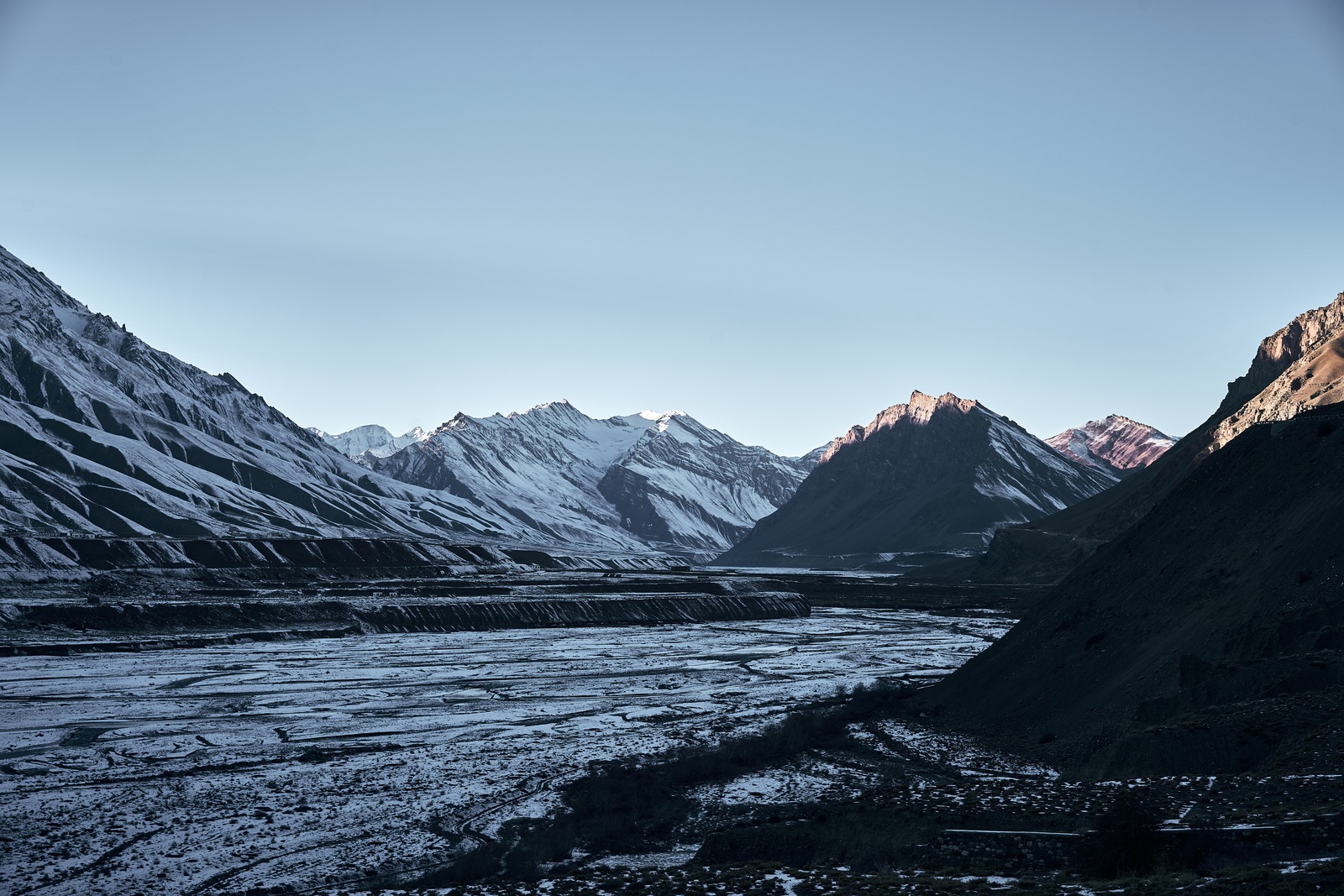 Snow-Covered Mountain Valley